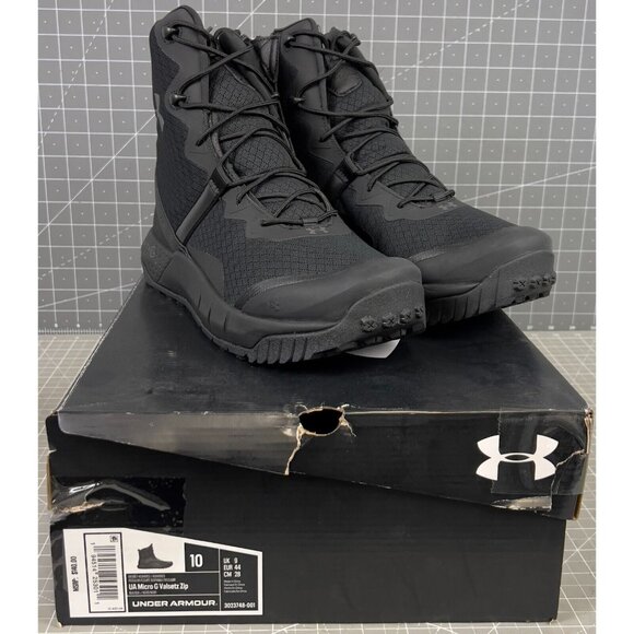 Under Armour Men's Micro G Valsetz Mid Military and Tactical Boot, Black